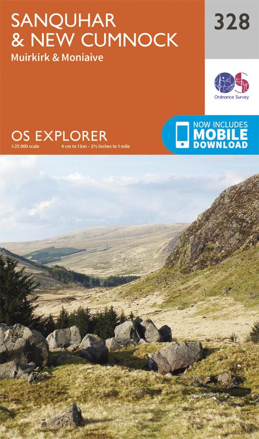 Carte de randonnée n° 328 - Sanquhar, New Cumnock (Grande Bretagne) | Ordnance Survey - Explorer carte pliée Ordnance Survey 