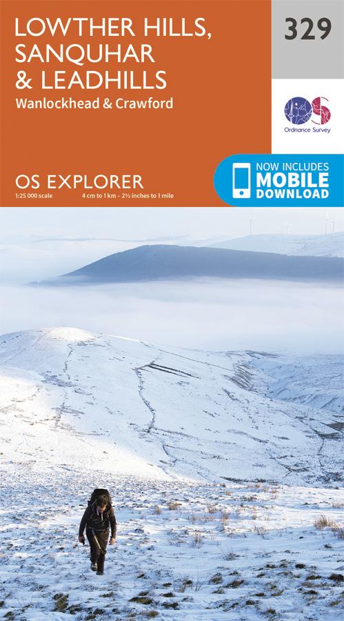Carte de randonnée n° 329 - Lowther Hills, Sanquhar, Leadhills (Grande Bretagne) | Ordnance Survey - Explorer carte pliée Ordnance Survey 