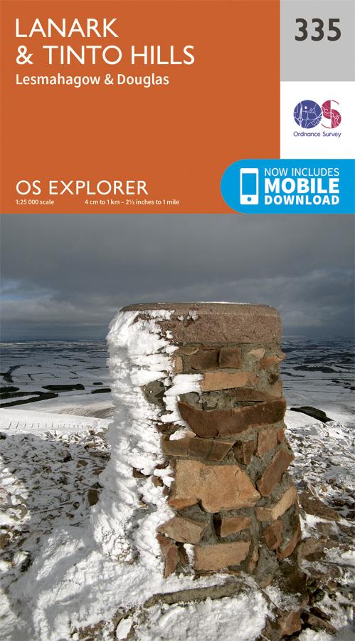 Carte de randonnée n° 335 - Lanark, Tinto Hills (Grande Bretagne) | Ordnance Survey - Explorer carte pliée Ordnance Survey 