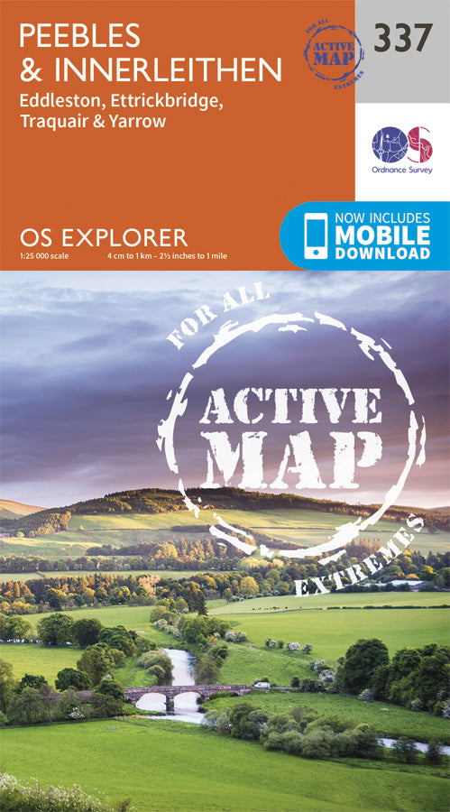 Carte de randonnée n° 337 - Peebles, Interleithen (Grande Bretagne) | Ordnance Survey - Explorer carte pliée Ordnance Survey Plastifiée 