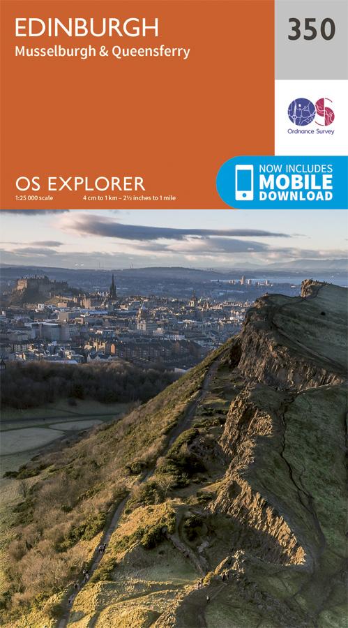 Carte de randonnée n° 350 - Edinburgh (Grande Bretagne) | Ordnance Survey - Explorer carte pliée Ordnance Survey 