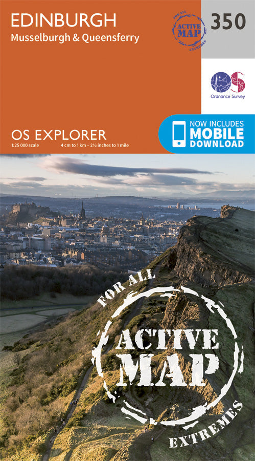 Carte de randonnée n° 350 - Edinburgh (Grande Bretagne) | Ordnance Survey - Explorer carte pliée Ordnance Survey Plastifiée 
