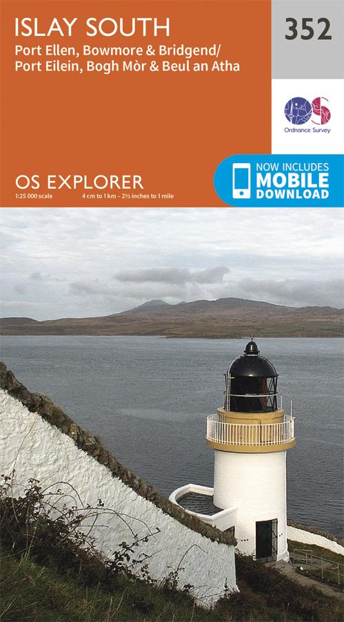 Carte de randonnée n° 352 - Islay South (Grande Bretagne) | Ordnance Survey - Explorer carte pliée Ordnance Survey 