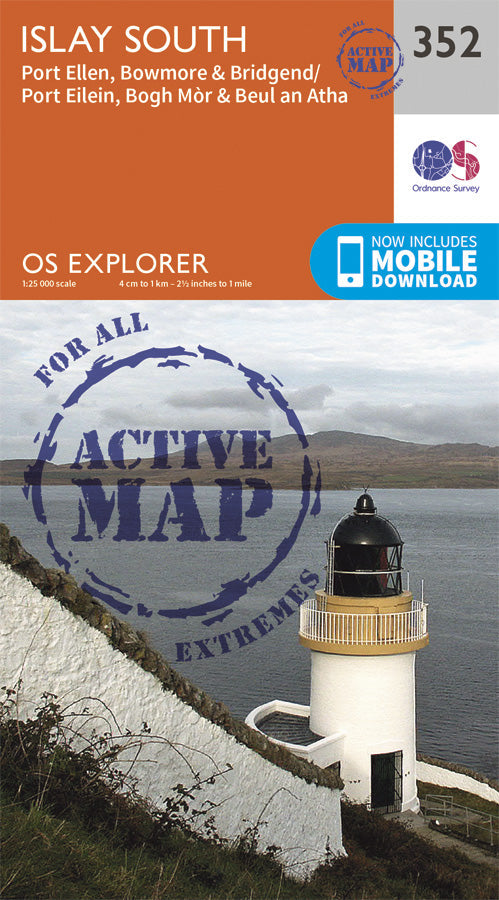Carte de randonnée n° 352 - Islay South (Grande Bretagne) | Ordnance Survey - Explorer carte pliée Ordnance Survey Plastifiée 