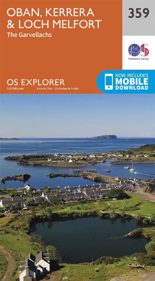 Carte de randonnée n° 359 - Oban, Kerrera, Loch Melfort (Grande Bretagne) | Ordnance Survey - Explorer carte pliée Ordnance Survey 