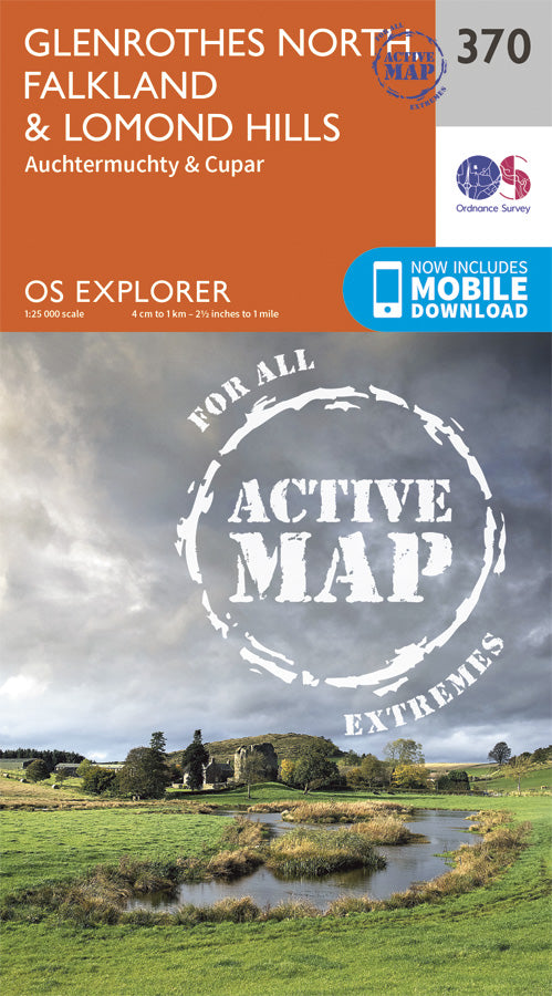 Carte de randonnée n° 370 - Glenrothes North, Falkland & Lomond Hills (Grande Bretagne) | Ordnance Survey - Explorer carte pliée Ordnance Survey Plastifiée 