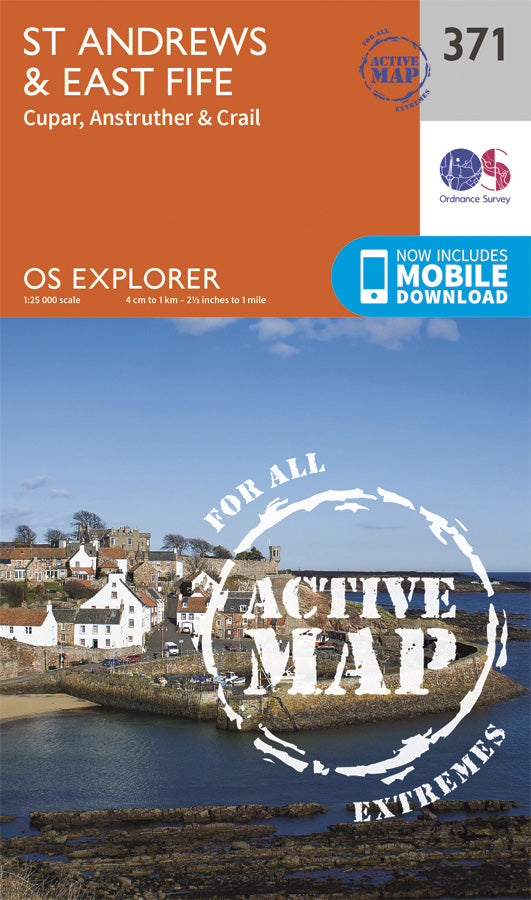 Carte de randonnée n° 371 - St-Andrews, East Fife (Grande Bretagne) | Ordnance Survey - Explorer carte pliée Ordnance Survey Plastifiée 