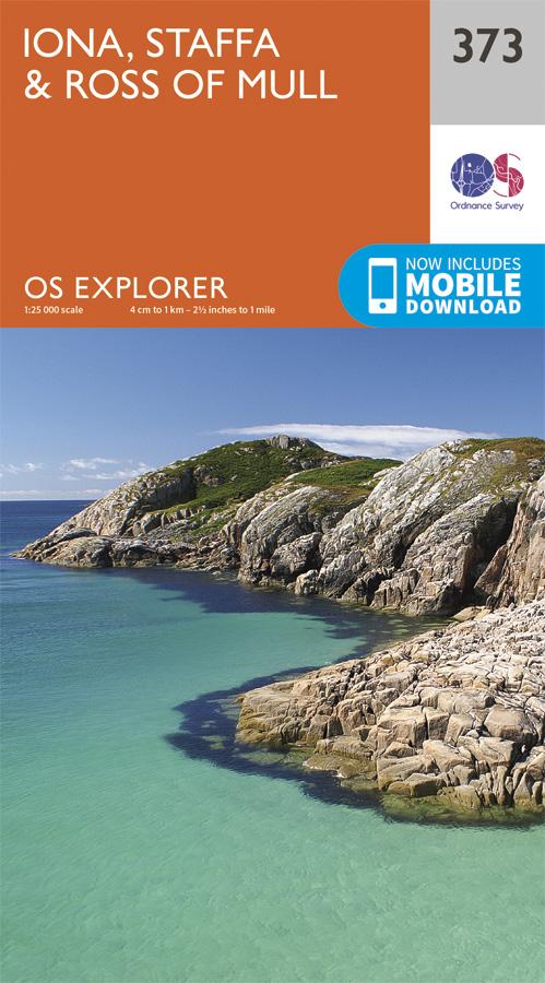 Carte de randonnée n° 373 - Iona, Staffa, Ross of Mull (Grande Bretagne) | Ordnance Survey - Explorer carte pliée Ordnance Survey 