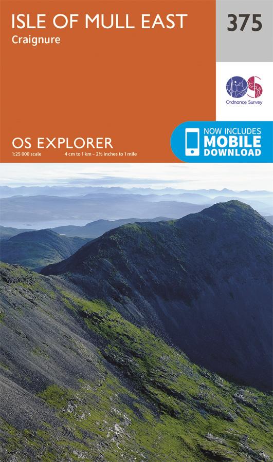 Carte de randonnée n° 375 - Isle of Mull East (Grande Bretagne) | Ordnance Survey - Explorer carte pliée Ordnance Survey 