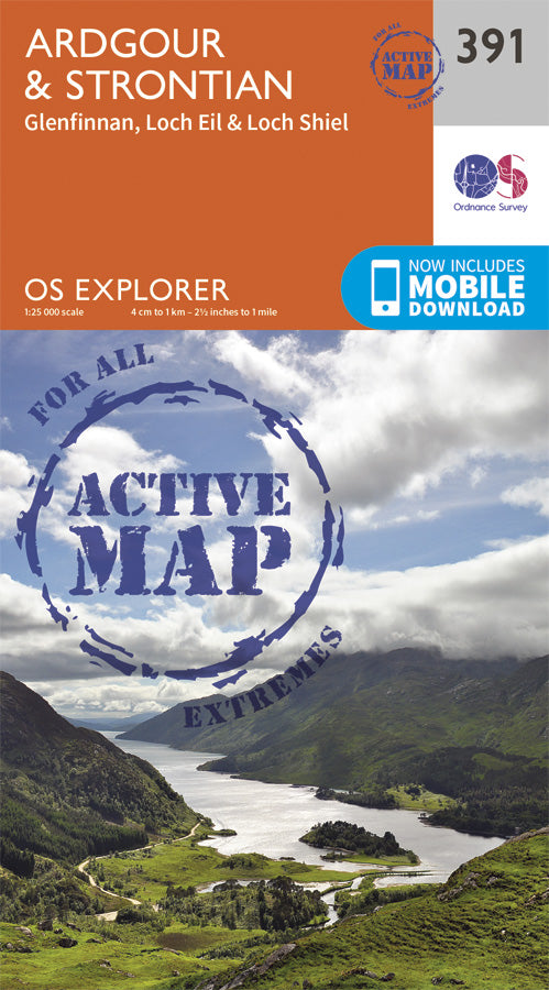 Carte de randonnée n° 391 - Ardgour, Strontian (Grande Bretagne) | Ordnance Survey - Explorer carte pliée Ordnance Survey Plastifiée 