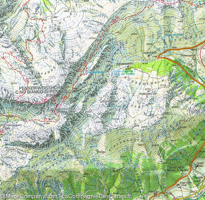Carte de randonnée n° 40 - Alpes Sarentines (ou de Sarntal), Italie | Tabacco carte pliée Tabacco 