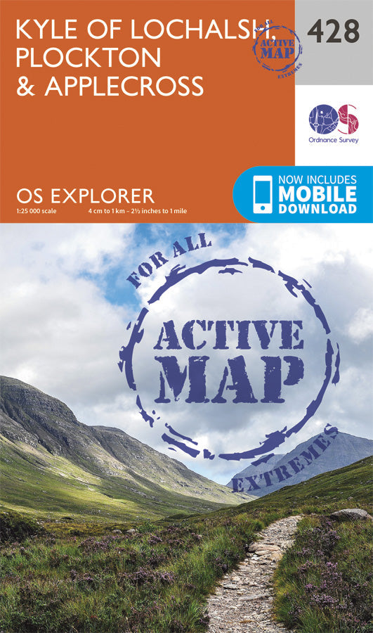 Carte de randonnée n° 428 - Kyle of Lochalsh, Plockton, Applecross (Grande Bretagne) | Ordnance Survey - Explorer carte pliée Ordnance Survey Plastifiée 