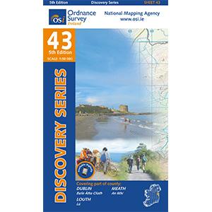 Carte de randonnée n° 43 - Dublin, Louth, Meath (Irlande) | Ordnance Survey - série Discovery carte pliée Ordnance Survey Ireland 