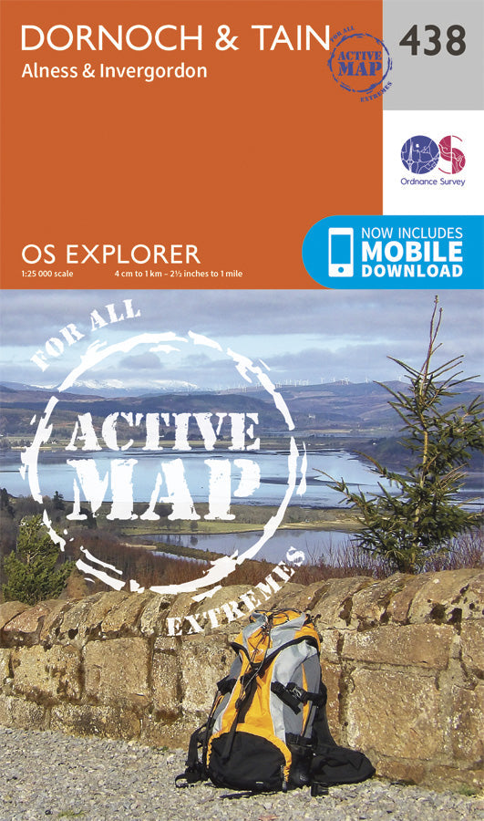 Carte de randonnée n° 438 - Dornoch, Tain (Grande Bretagne) | Ordnance Survey - Explorer carte pliée Ordnance Survey Plastifiée 