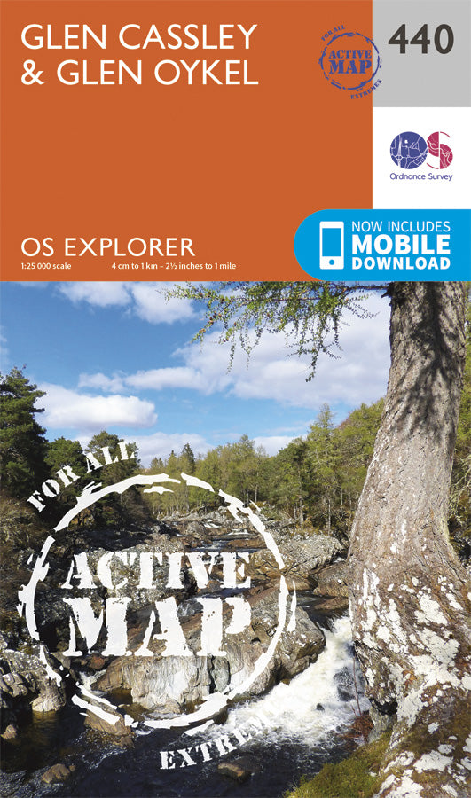 Carte de randonnée n° 440 - Glen Cassley, Glen Oykel (Grande Bretagne) | Ordnance Survey - Explorer carte pliée Ordnance Survey Plastifiée 