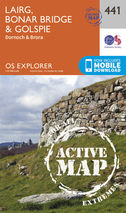 Carte de randonnée n° 441 - Lairg, Bonar Bridge, Golspie (Grande Bretagne) | Ordnance Survey - Explorer carte pliée Ordnance Survey Plastifiée 