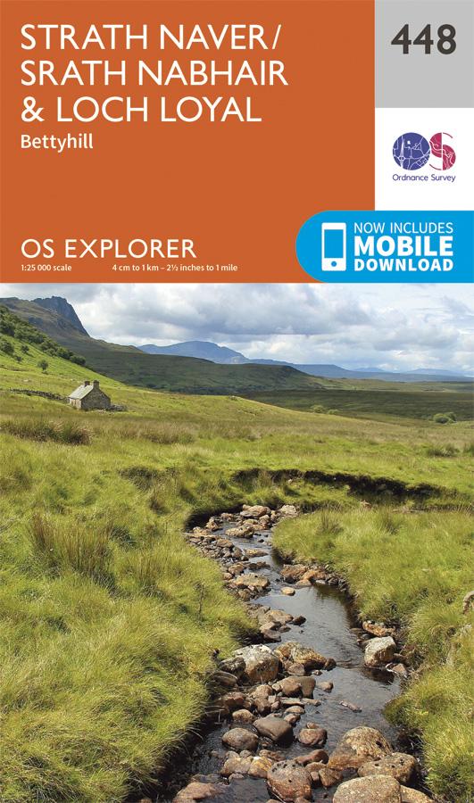 Carte de randonnée n° 448 - Strath Naver, Strath Nabhair, Loch Loyal (Grande Bretagne) | Ordnance Survey - Explorer carte pliée Ordnance Survey 