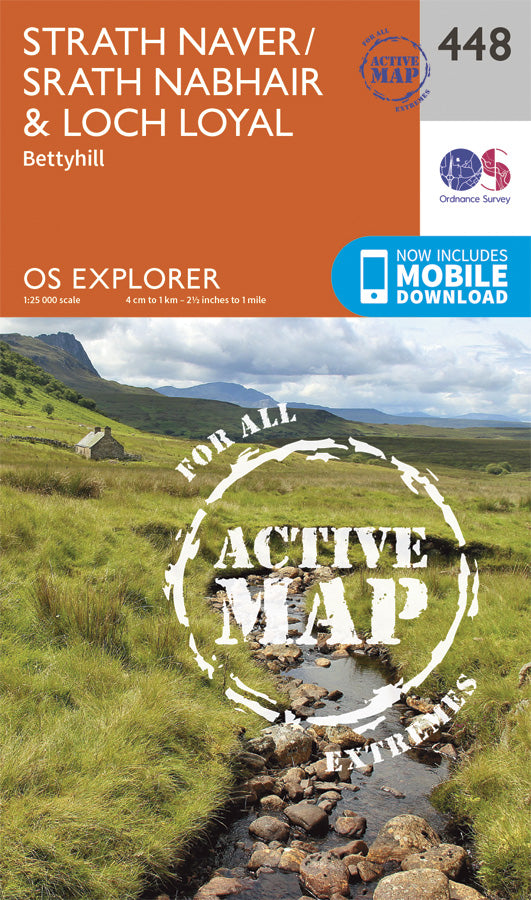 Carte de randonnée n° 448 - Strath Naver, Strath Nabhair, Loch Loyal (Grande Bretagne) | Ordnance Survey - Explorer carte pliée Ordnance Survey Plastifiée 