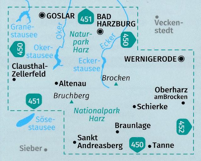 Carte de randonnée n° 455 - Brocken NP Harz + Aktiv Guide (Allemagne) | Kompass carte pliée Kompass 