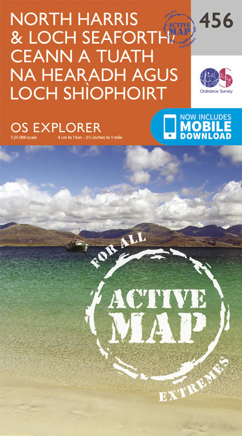 Carte de randonnée n° 456 - North Harris, Loch Seaforth (Grande Bretagne) | Ordnance Survey - Explorer carte pliée Ordnance Survey Plastifiée 