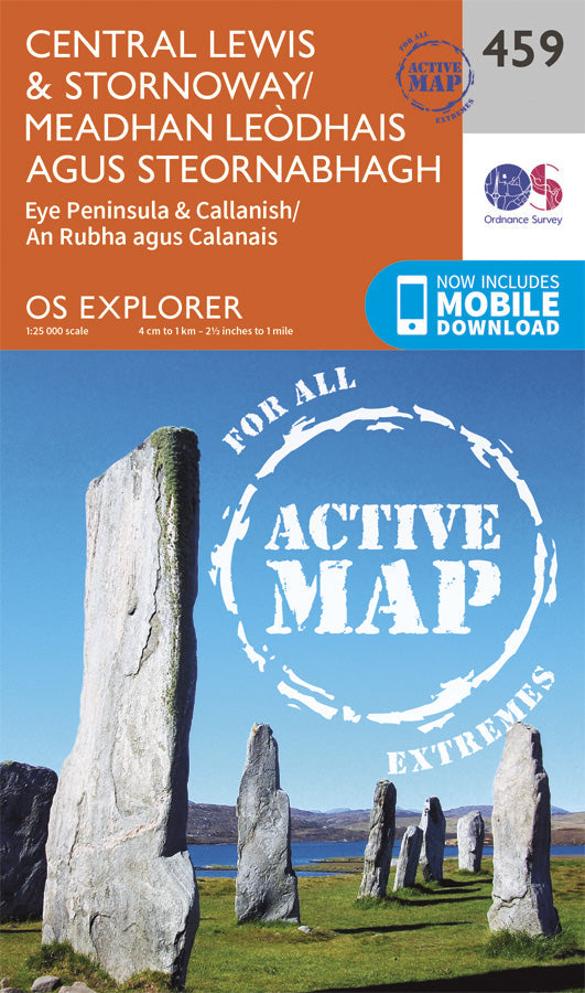 Carte de randonnée n° 459 - Central Lewis, Stornoway (Grande Bretagne) | Ordnance Survey - Explorer carte pliée Ordnance Survey Plastifiée 