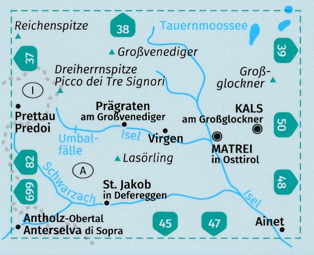 Carte de randonnée n° 46 - Matrei in Osttirol, Kals am Großglockner (Tyrol, Autriche) | Kompass carte pliée Kompass 