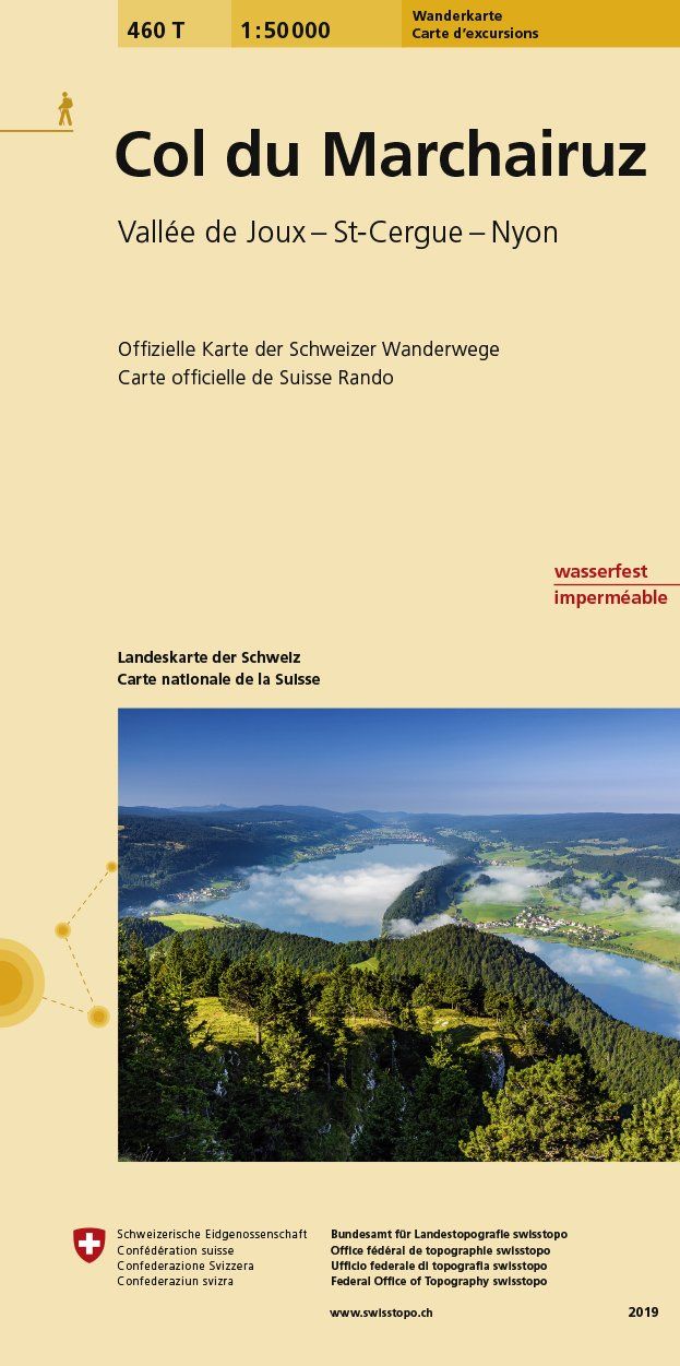 Carte de randonnée n° 460T - Col du Marchairuz (Suisse) | Swisstopo - Excursions au 1/50 000 carte pliée Swisstopo 