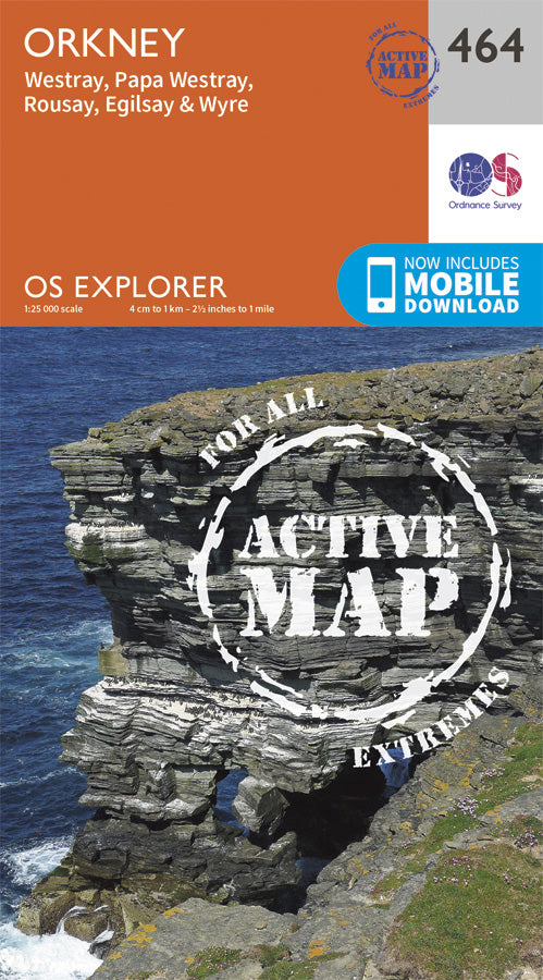 Carte de randonnée n° 464 - Orkney/ Westray, Wyre (Grande Bretagne) | Ordnance Survey - Explorer carte pliée Ordnance Survey Plastifiée 