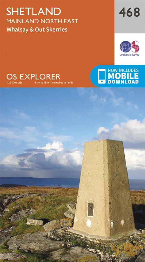 Carte de randonnée n° 468 - Shetland, Mainland North East (Grande Bretagne) | Ordnance Survey - Explorer carte pliée Ordnance Survey 