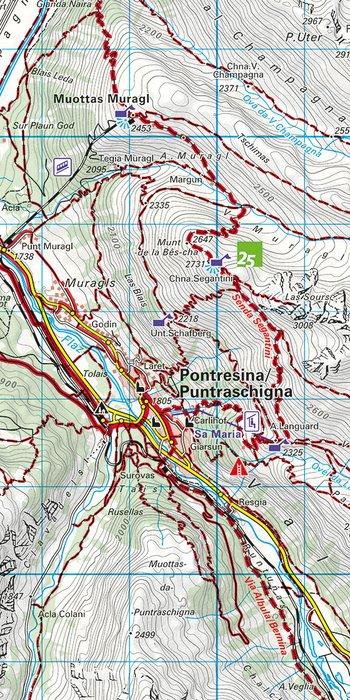 Carte de randonnée n° 47 - Bernina, Pontresina, Val Poschiavo (Suisse) | Kümmerly & Frey-1/40 000 carte pliée Kümmerly & Frey 