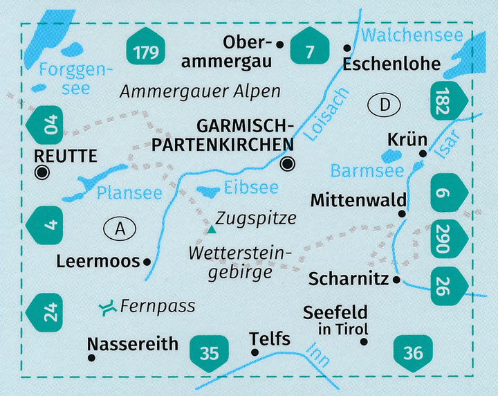 Carte de randonnée n° 5 - Wettersteingebirge Zugspitzgebiet + Guide (Autriche) | Kompass carte pliée Kompass 