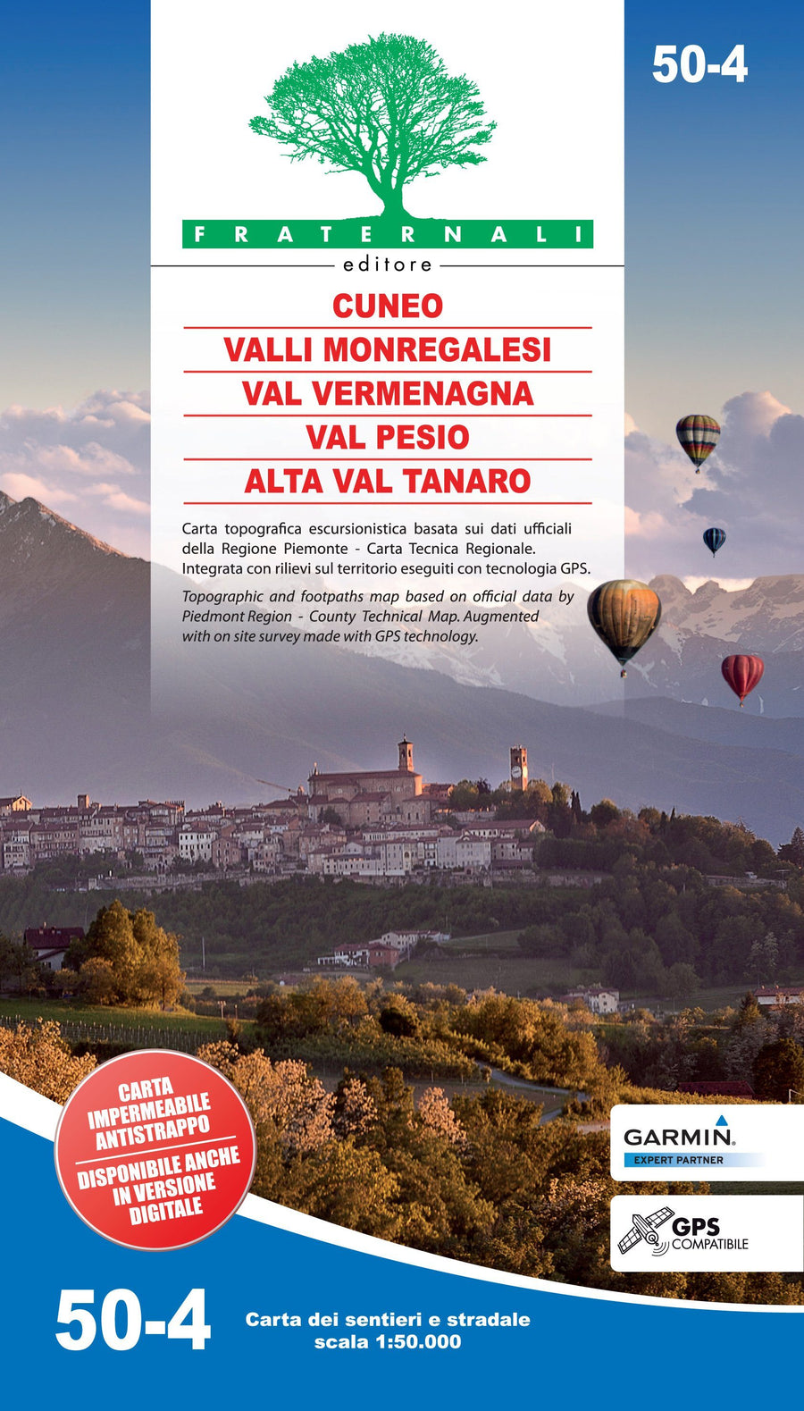Carte de randonnée n° 50-04 - Val Vermenagna, Valle Pesio, Cuneo, Valli Monregalesi | Fraternali - 1/50 000 carte pliée Fraternali 
