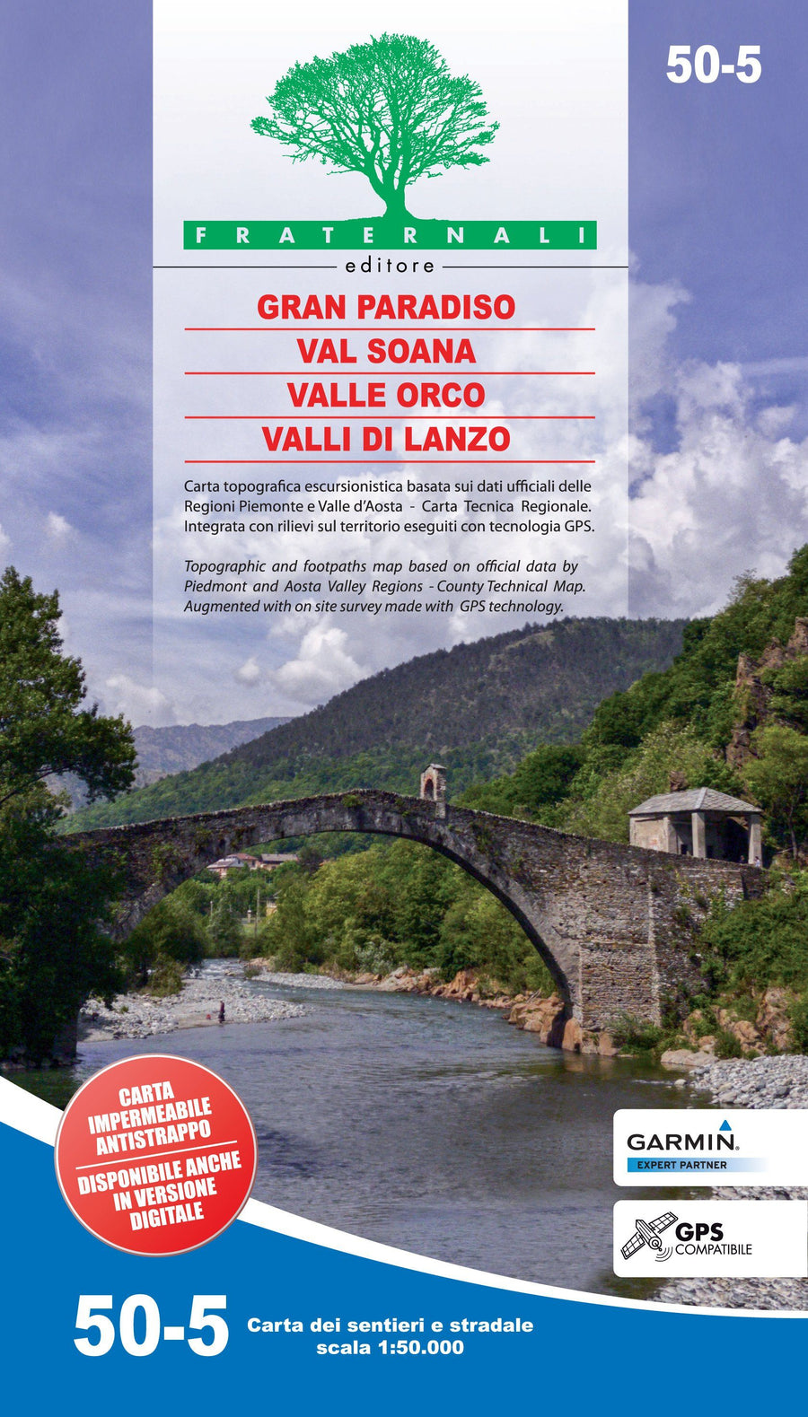 Carte de randonnée n° 50-05 - Gran Paradiso, Val Soana, Valle Orco, Valli di Lanzo | Fraternali - 1/50 000 carte pliée Fraternali 