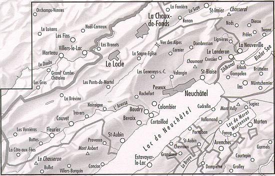 Carte de randonnée n° 5024 - Neuchâtel, Les Verrières, La Neuveville (Suisse) | Swisstopo - 1/50 000 carte pliée Swisstopo 
