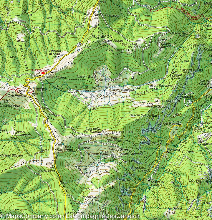 Carte de randonnée n° 51 - Monte Grappa, Bassano & Feltre (Italie) | Tabacco carte pliée Tabacco 