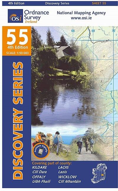 Carte de randonnée n° 55 - Kildare, Laois, Wicklow (Irlande) | Ordnance Survey - série Discovery carte pliée Ordnance Survey Ireland 