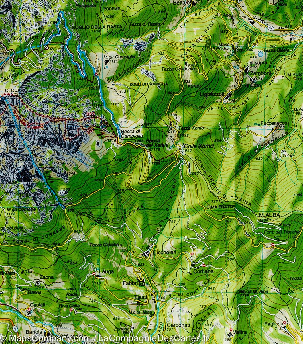 Carte de randonnée n° 56 de Piccole Dolomiti Pasubio (Italie) | Tabacco - La Compagnie des Cartes