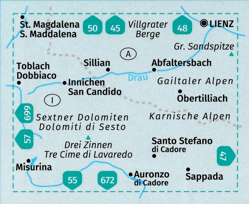 Carte de randonnée n° 58 - Sextner Dolomiten + Aktiv Guide (Italie) | Kompass carte pliée Kompass 