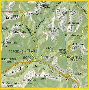 Carte de randonnée n° 58 -  Valsugana / Tesino Lagorai / Cima d'Asta| Tabacco - La Compagnie des Cartes