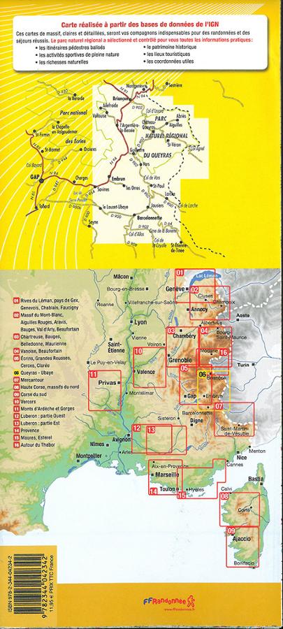 Carte de randonnée n° 6 - Queyras, Ubaye, Tour du Viso | Didier Richard carte pliée Didier Richard 