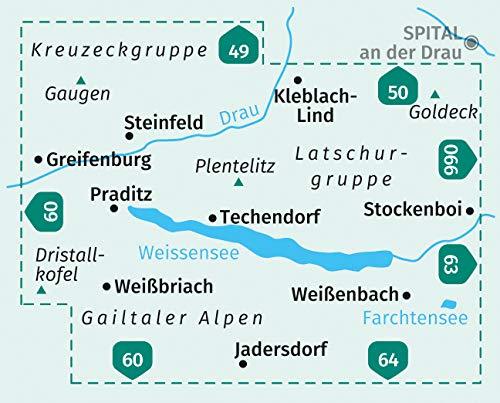 Carte de randonnée n° 60 - Weißensee (Autriche) | Kompass carte pliée Kompass 