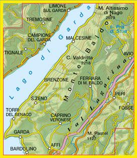 Carte de randonnée n° 63 - Monte Baldo, Malcesine, Garda | Tabacco carte pliée Tabacco 