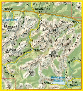 Carte de randonnée n° 65 - Alpi Giulie Orientali, Bohinj, Triglav | Tabacco carte pliée Tabacco 