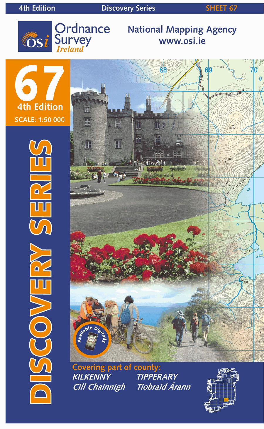 Carte de randonnée n° 67 - Kilkenny, Tipperary (Irlande) | Ordnance Survey - série Discovery carte pliée Ordnance Survey Ireland 