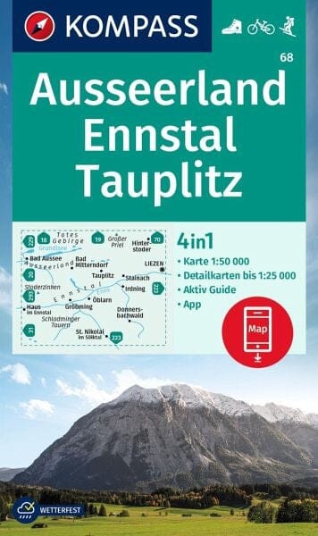 Carte de randonnée n° 68 - Ausseerland, Ennstal, Tuapiltz (Autriche) | Kompass carte pliée Kompass 