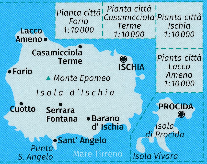 Carte de randonnée n° 680 - Isole d'Ischia e Procida (Italie) | Kompass carte pliée Kompass 