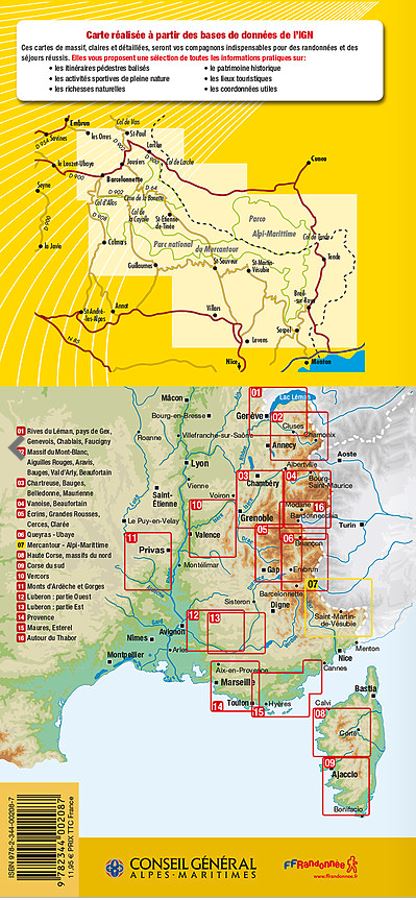 Carte de randonnée n° 7 - Mercantour & Alpes Maritimes | Didier Richard carte pliée Didier Richard 
