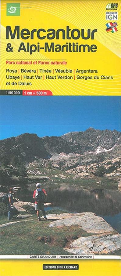 Carte de randonnée n° 7 - Mercantour & Alpes Maritimes | Didier Richard carte pliée Didier Richard 