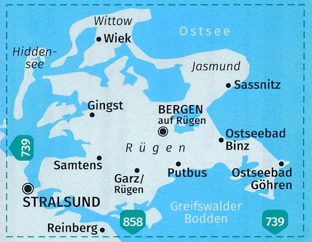Carte de randonnée n° 737 - Rügen + Aktiv Guide (Allemagne) | Kompass carte pliée Kompass 