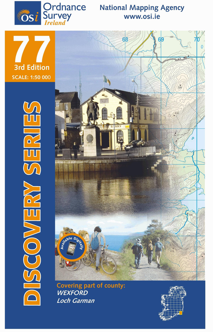 Carte de randonnée n° 77 - Wexford (Irlande) | Ordnance Survey - série Discovery carte pliée Ordnance Survey Ireland 